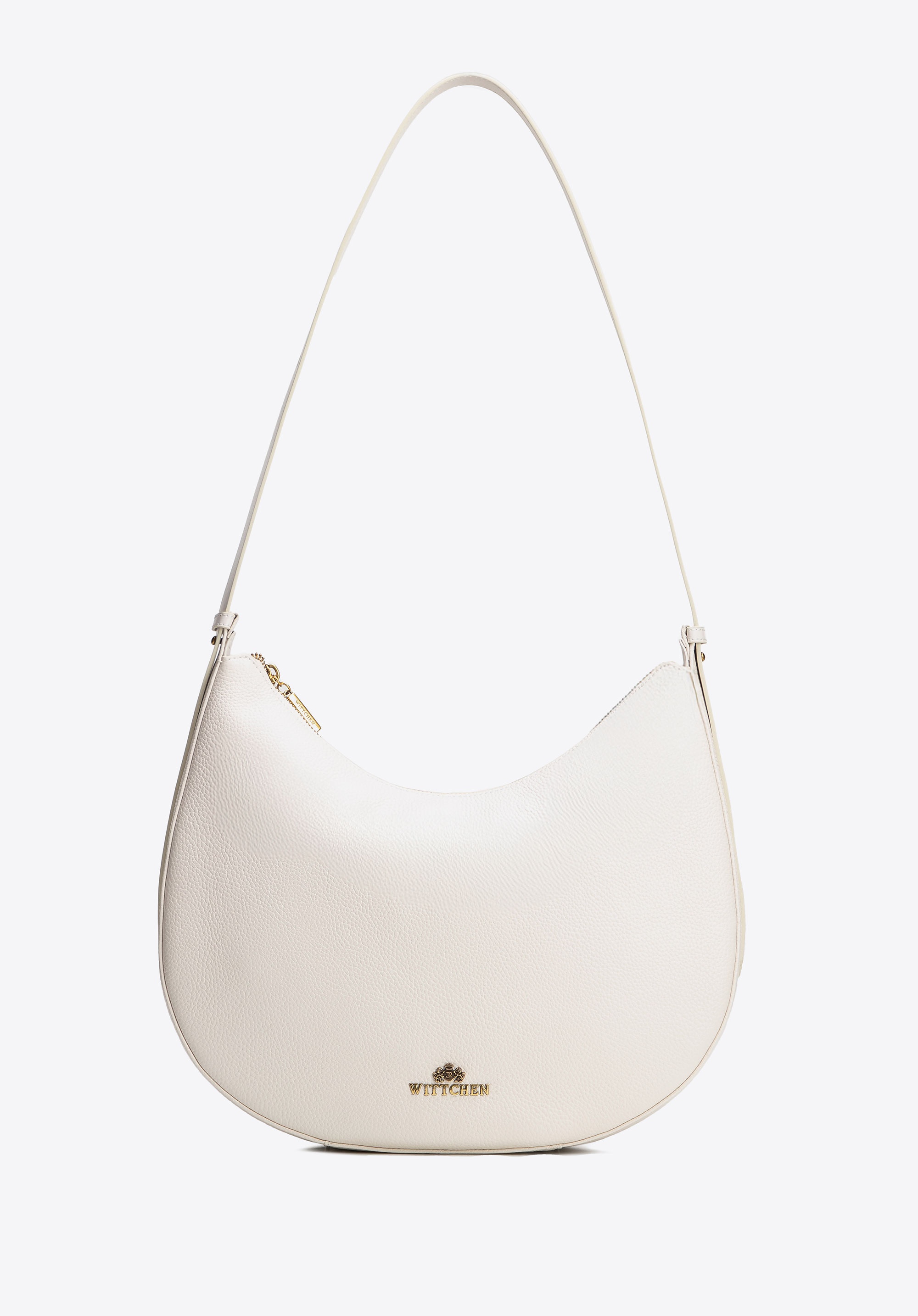 Dodatkowy rabat 25% - Skórzana torebka na ramię duża kremowa