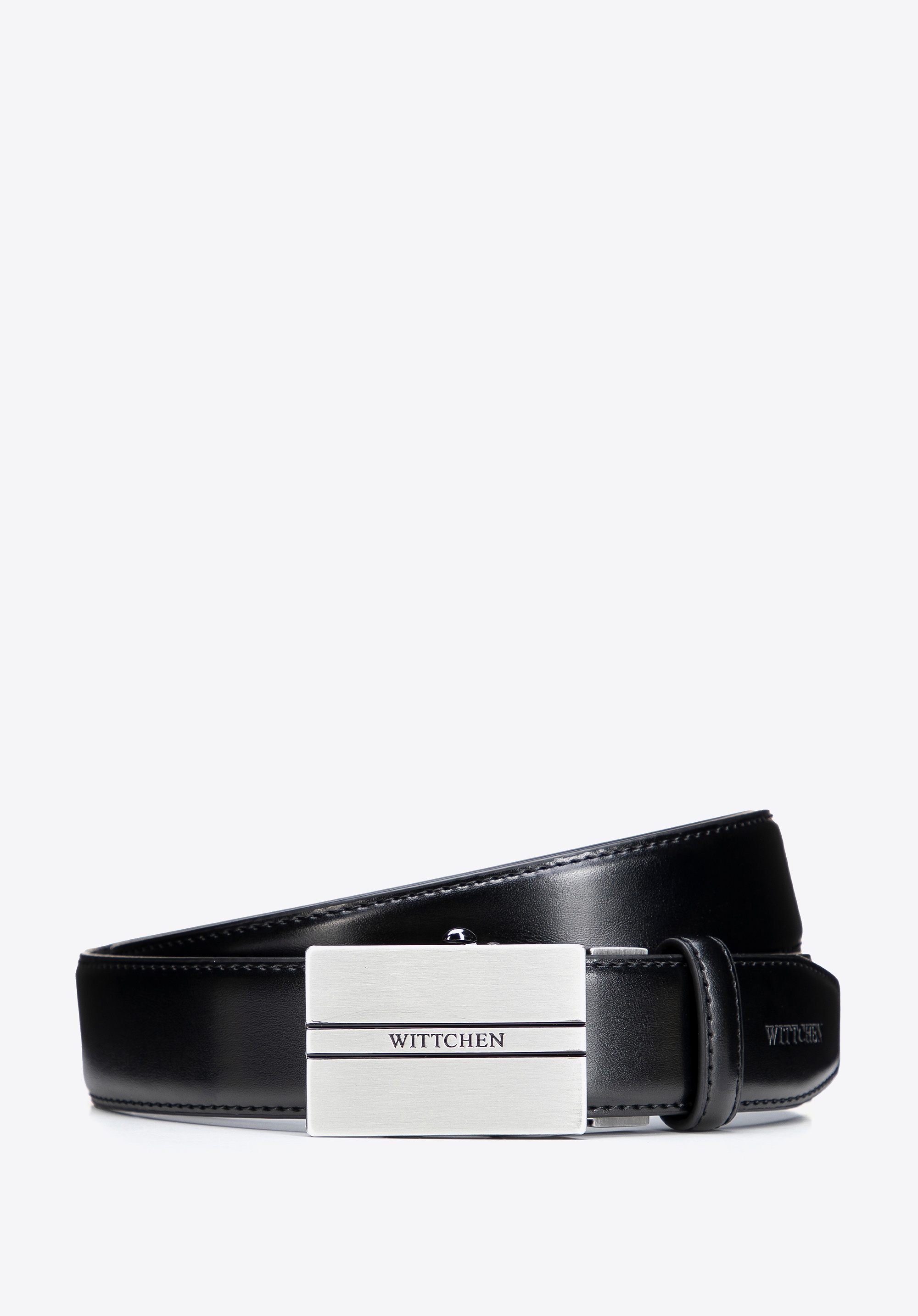 Dodatkowy rabat 25% - Zestaw męski: pasek i etui na karty ze skóry naturalnej czarno - srebrny