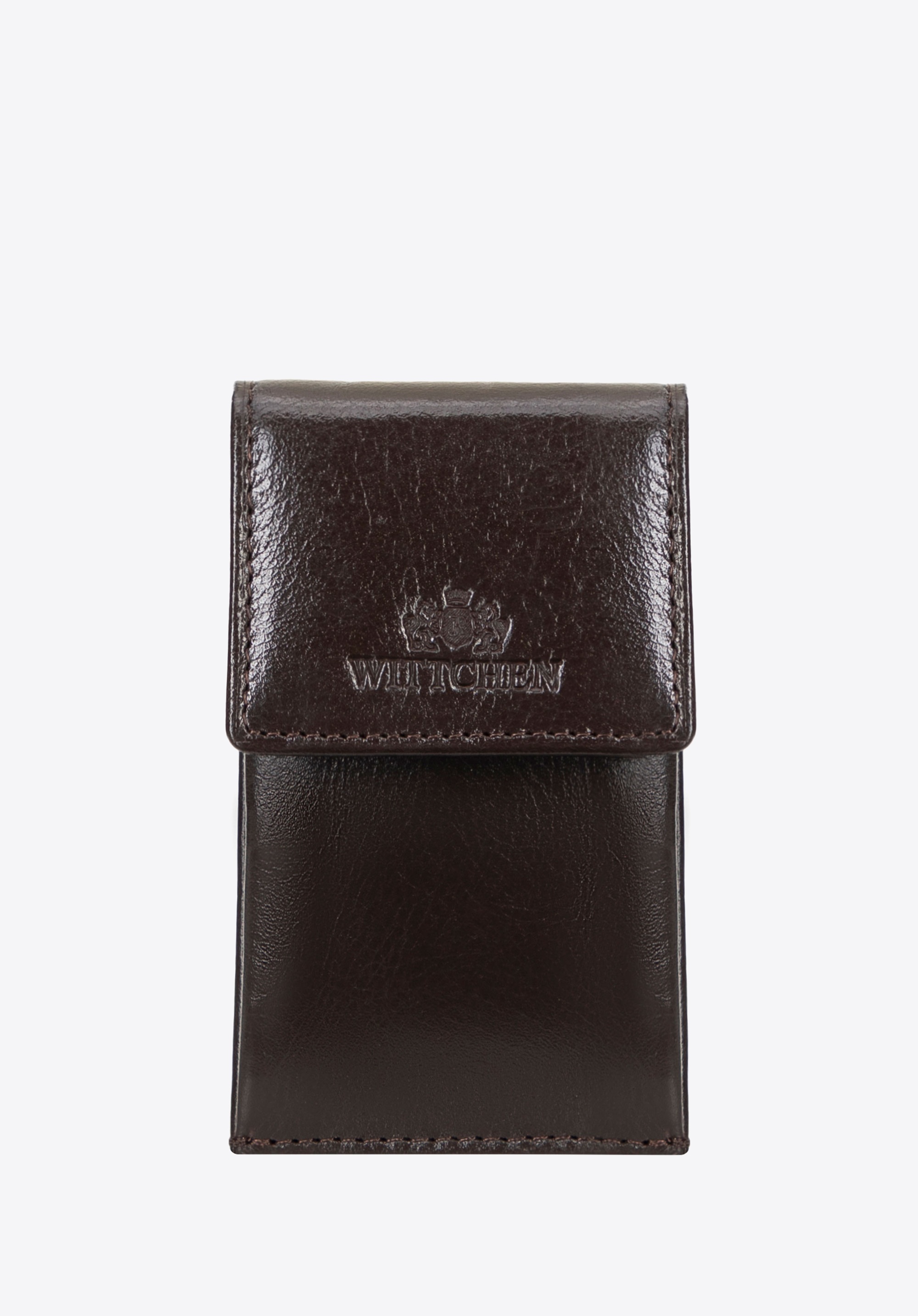 Dodatkowy rabat 25% - Etui na klucze skórzane prostokątne małe brązowe