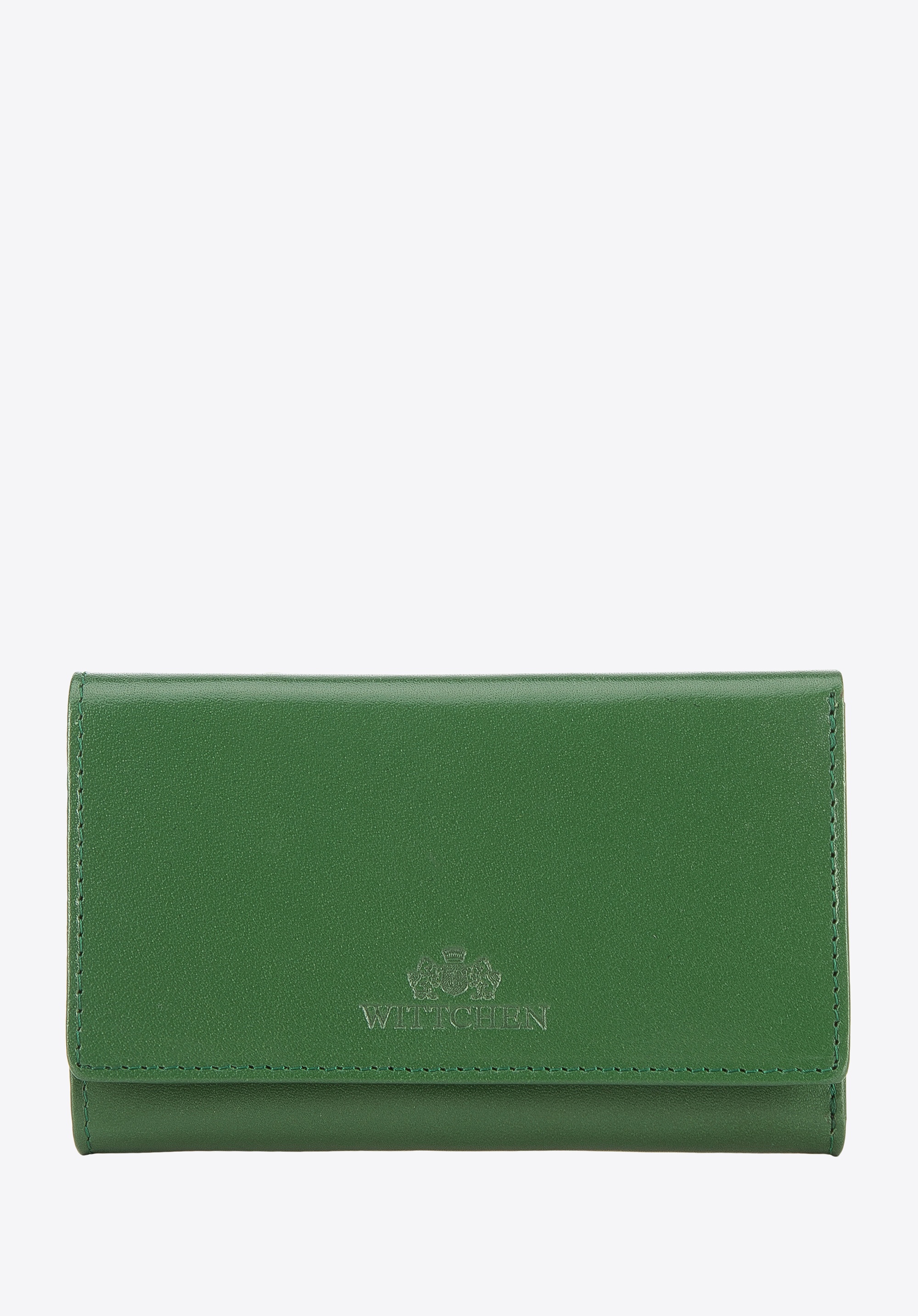 Damski portfel z gładkiej skóry średni zielony