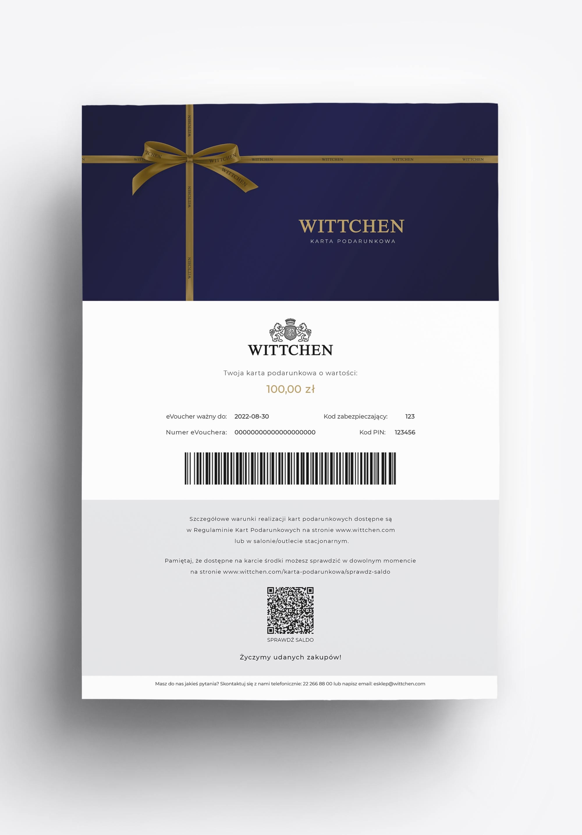 Dodatkowy rabat 25% - Karta podarunkowa online okolicznościowa z motywem kokardy