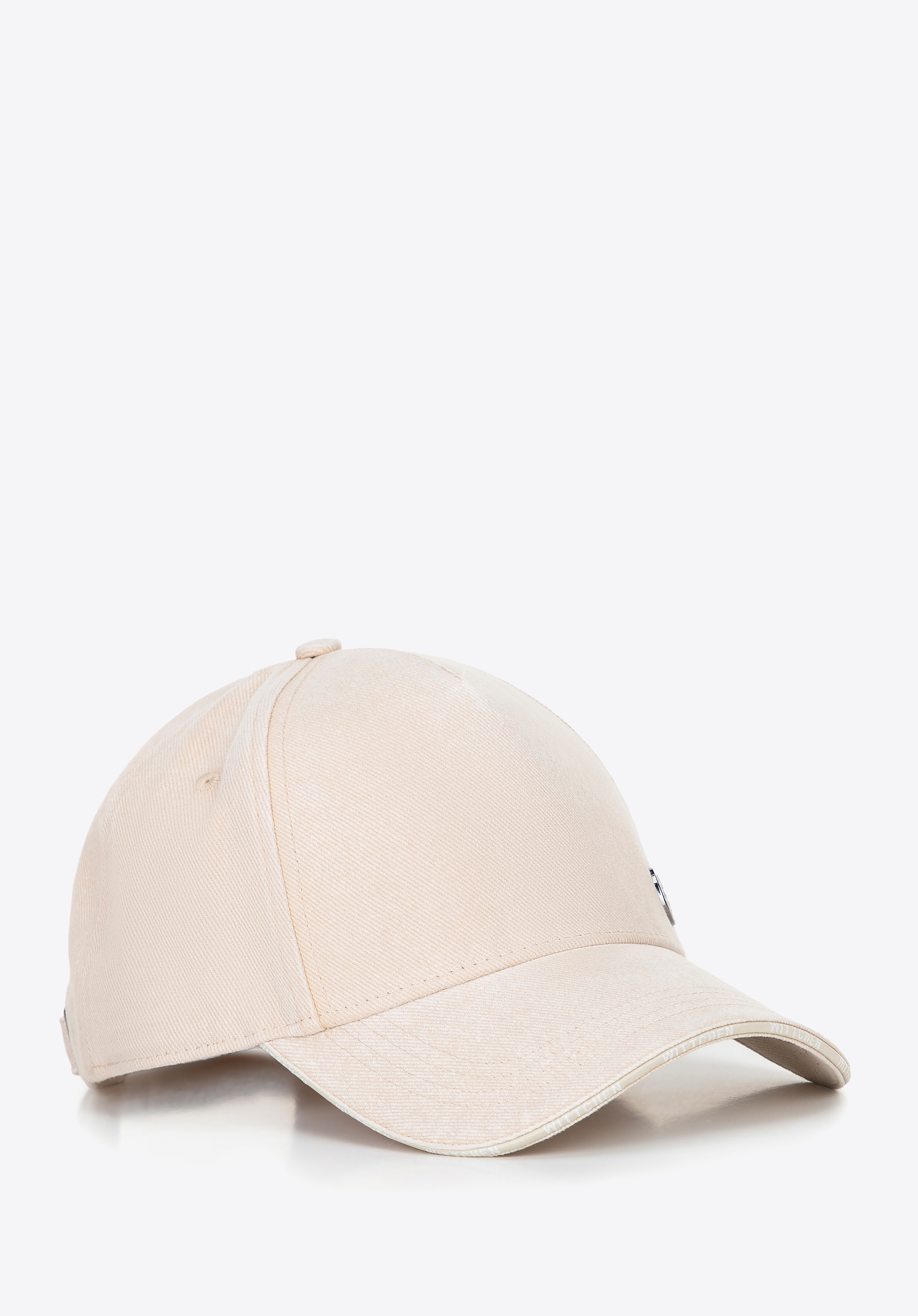 Dodatkowy rabat 25% - Bawełniana czapka z daszkiem kremowa