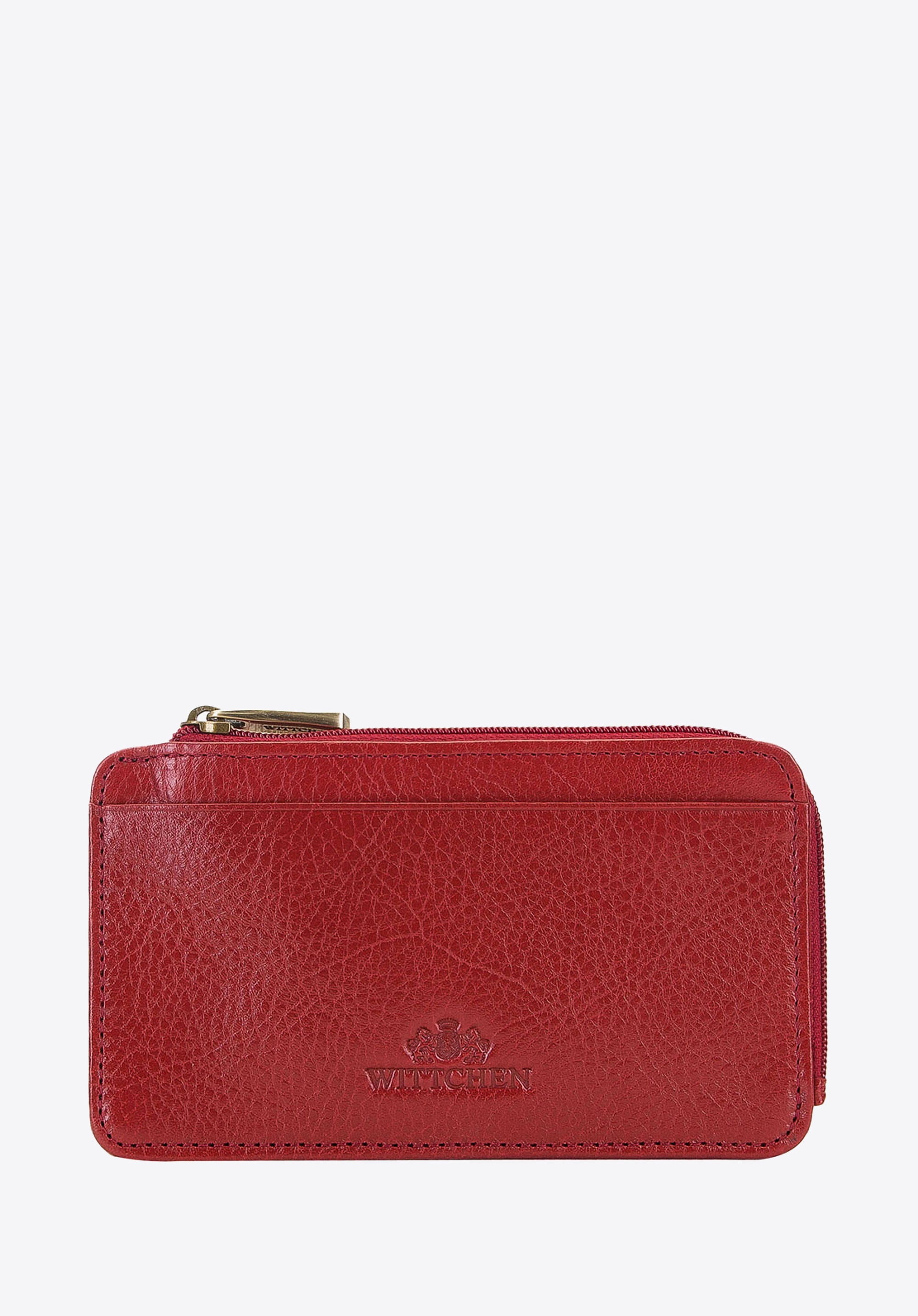 Dodatkowy rabat 25% - Etui na karty kredytowe skórzane na zamek czerwone