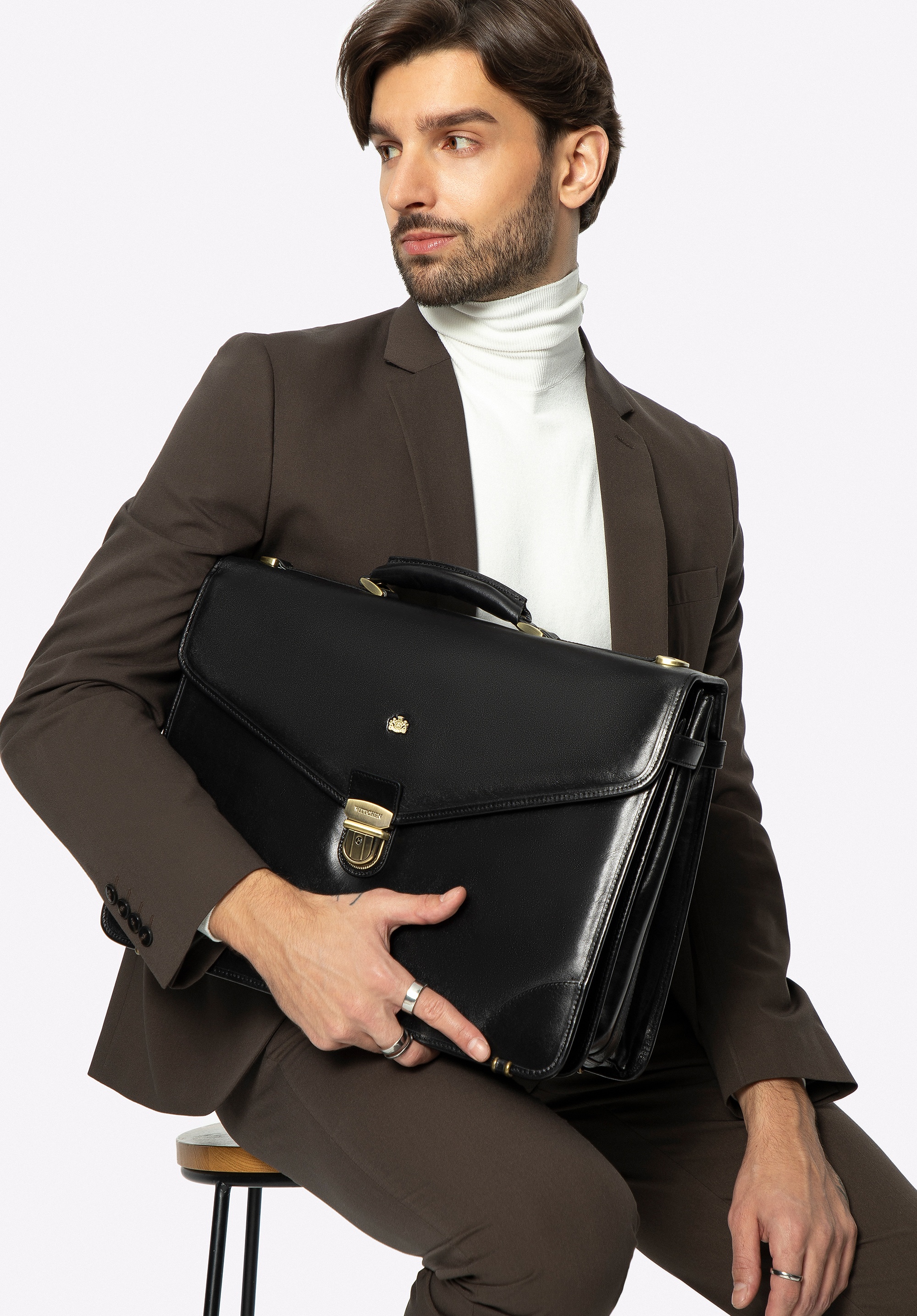 Dodatkowy rabat 25% - Teczka ze skóry klasyczna czarna