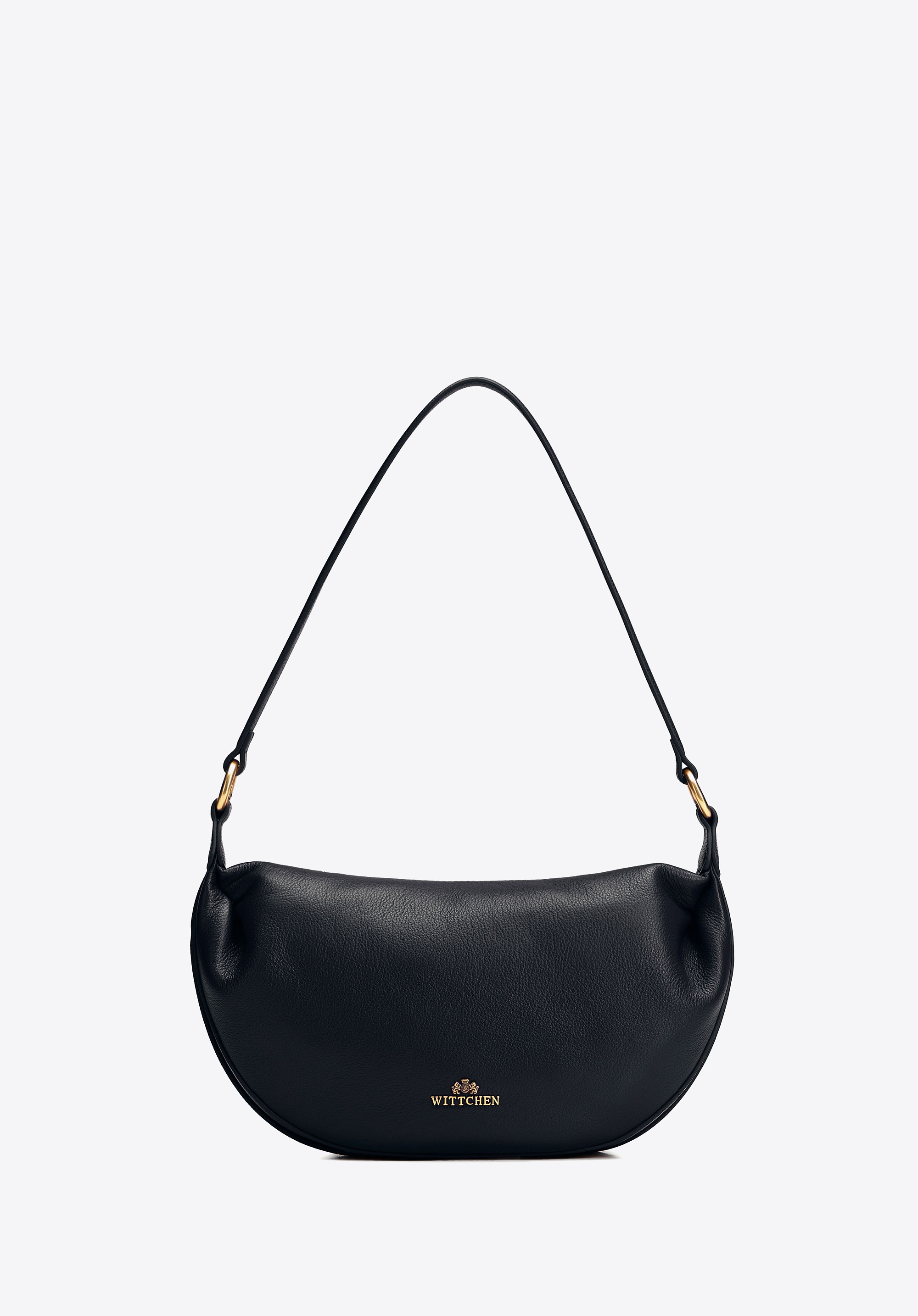 Damska torebka typu bagietka ze skóry naturalnej czarna