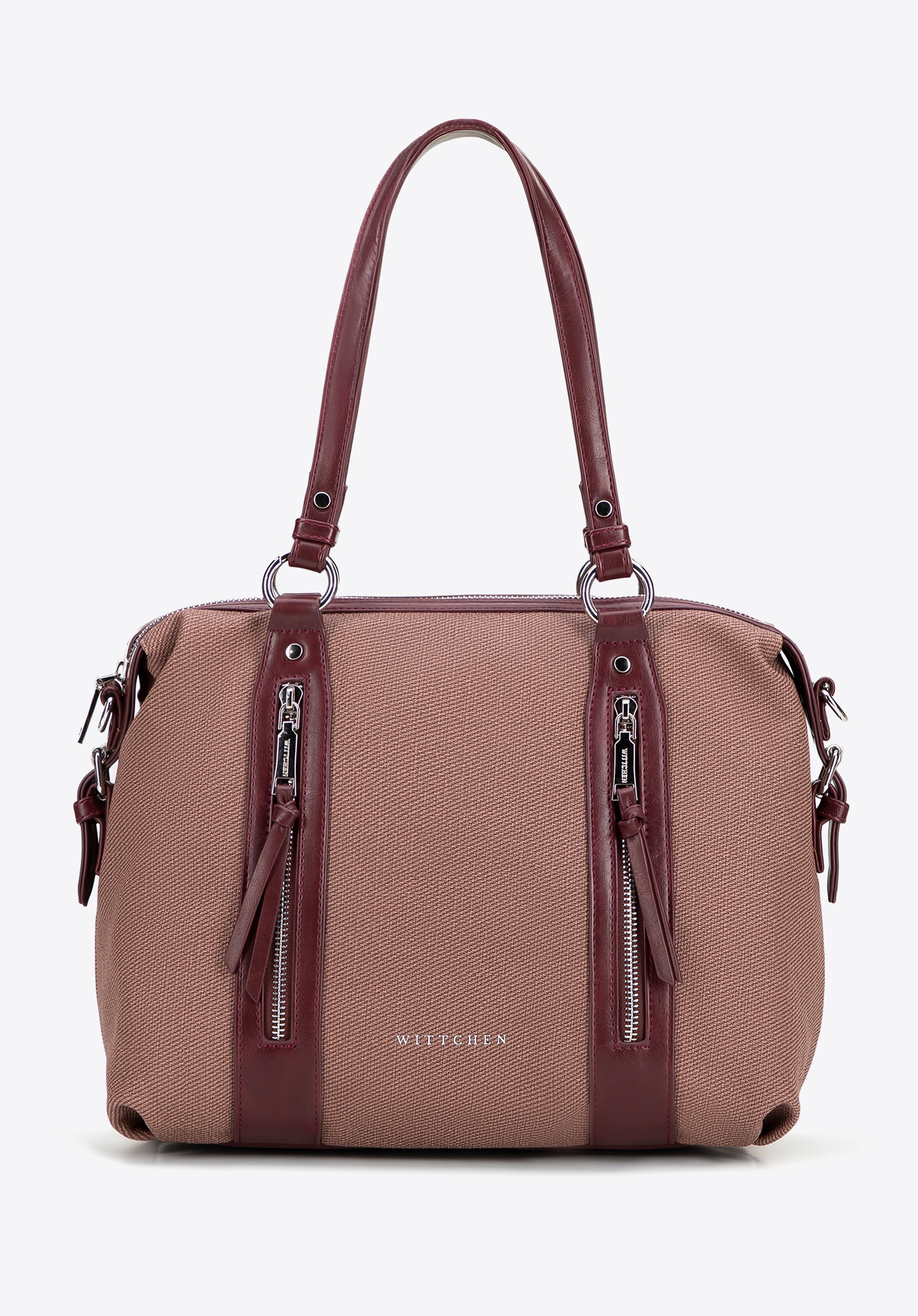 Dodatkowy rabat 25% - Damska shopperka z rączkami z ekoskóry bordowa