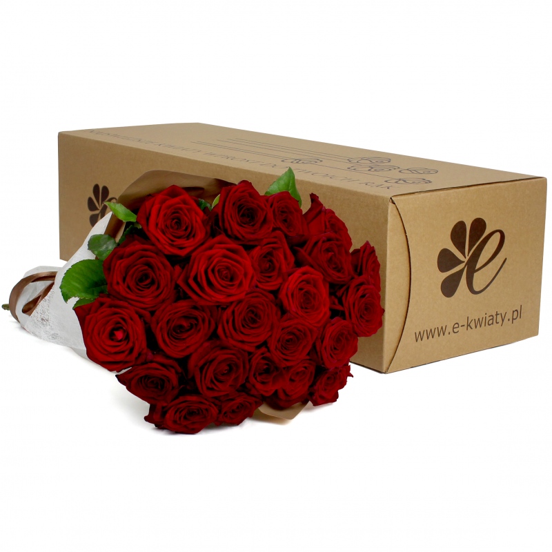 24 czerwone róże - Poczta bukietowa - Kwiaciarnia internetowa - E-Kwiaty