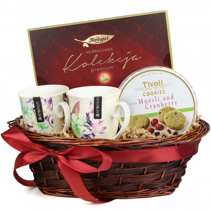 Kosz prezentowy Herbaciany Premium