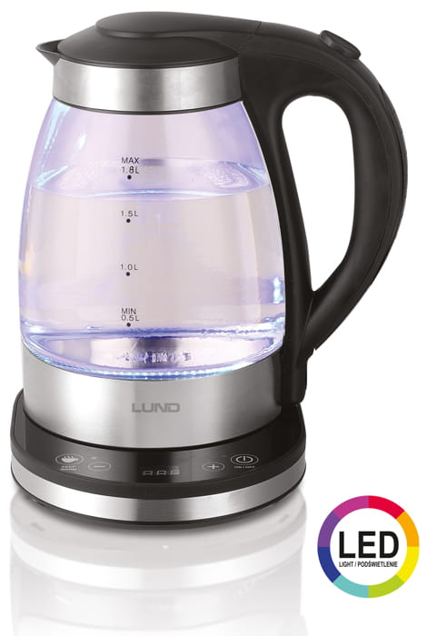 Szklany czajnik elektryczny z regulacją temperatury 1,8L