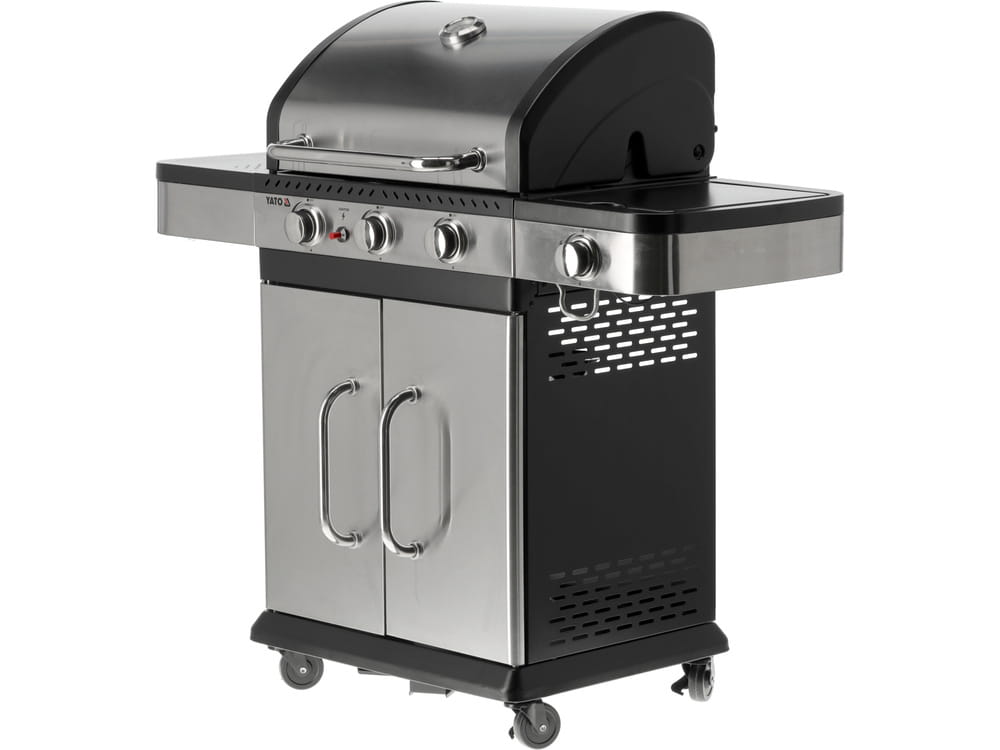 Grill gazowy z szafką i pokrywą 3 palniki + palnik pomocniczy | YG-20018