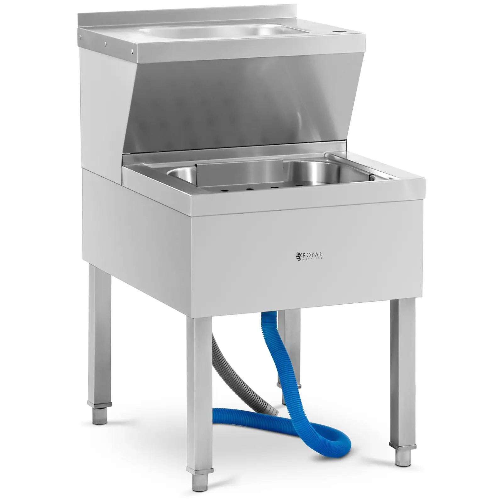 Zlew porządkowy 2w1 ze stali nierdzewnej | 10012596