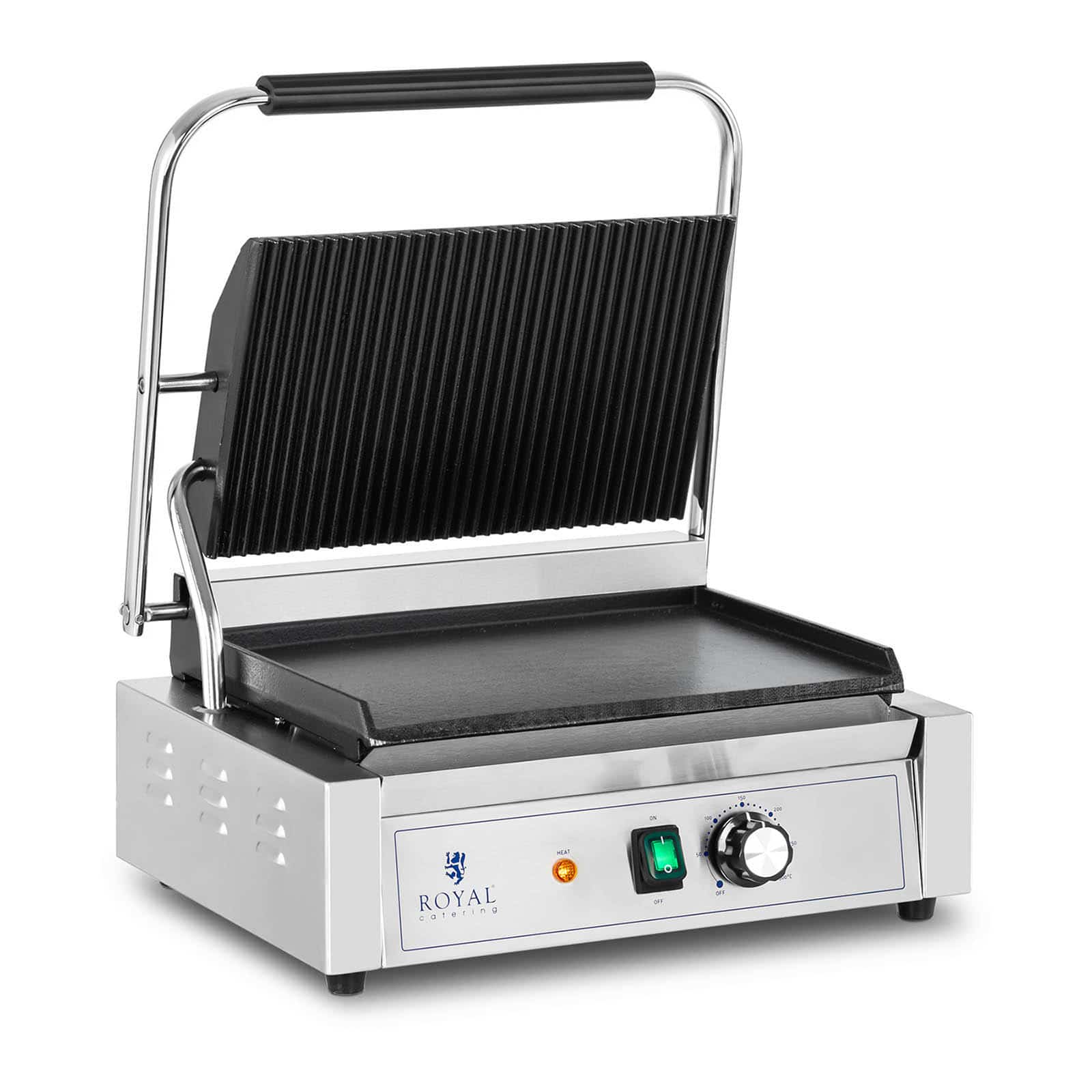 Grill kontaktowy gładko-ryflowany 2200W | RCPKG-2200-M