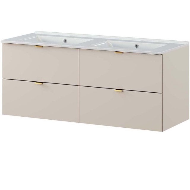 COMAD Zestaw mebli DALIA CASHMERE 2 szafki, umywalka meblowa LAVA pod