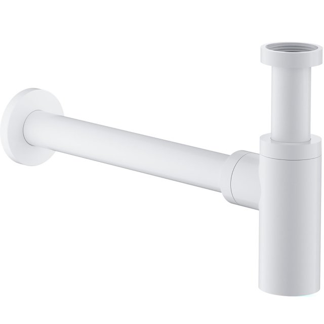 OMNIRES Syfon umywalkowy ozdobny biały mat A186WM