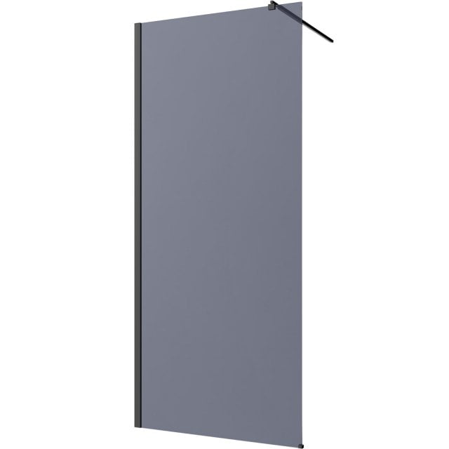 INVENA Kabina prysznicowa WALK-IN czarna 110x200 szkło grafitowe AK-3