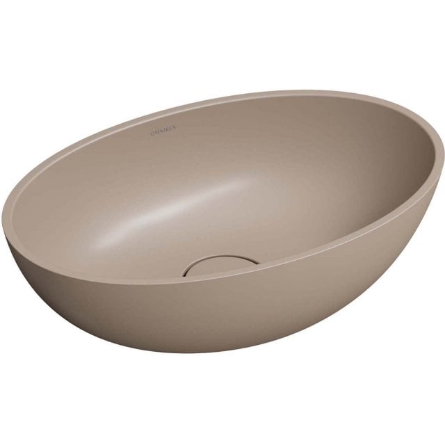 OMNIRES Umywalka nablatowa SHELL M+ dune beige mat 50x32 SHELL500UNDB