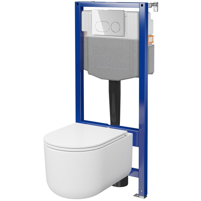 CERSANIT Zestaw podtynkowy AQUA 50 mech QF 3/6, miska INTRO, deska, p