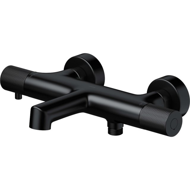 CERSANIT Bateria wannowo-prysznicowa ścienna ZEN termostatyczna czarn