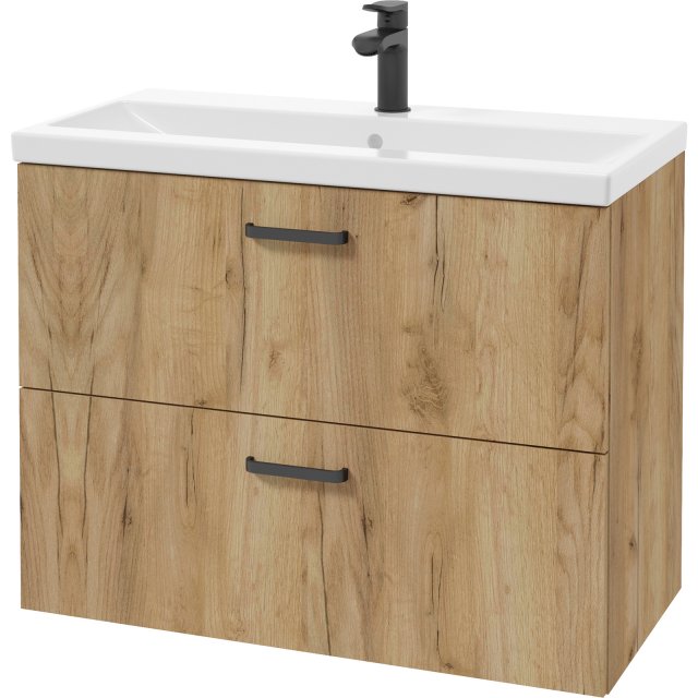 DEFTRANS Szafka PROXI z umywalką meblową wpuszczaną w blat dąb craft