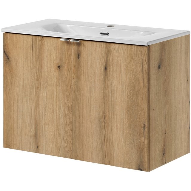 COMAD Szafka z drzwiami NOVA OAK z umywalką meblową DANCE 80 cm