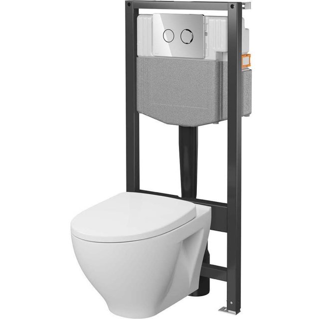 CERSANIT Zestaw podtynkowy SYSTEM 50 pneumatyczny, miska NIKO, deska,