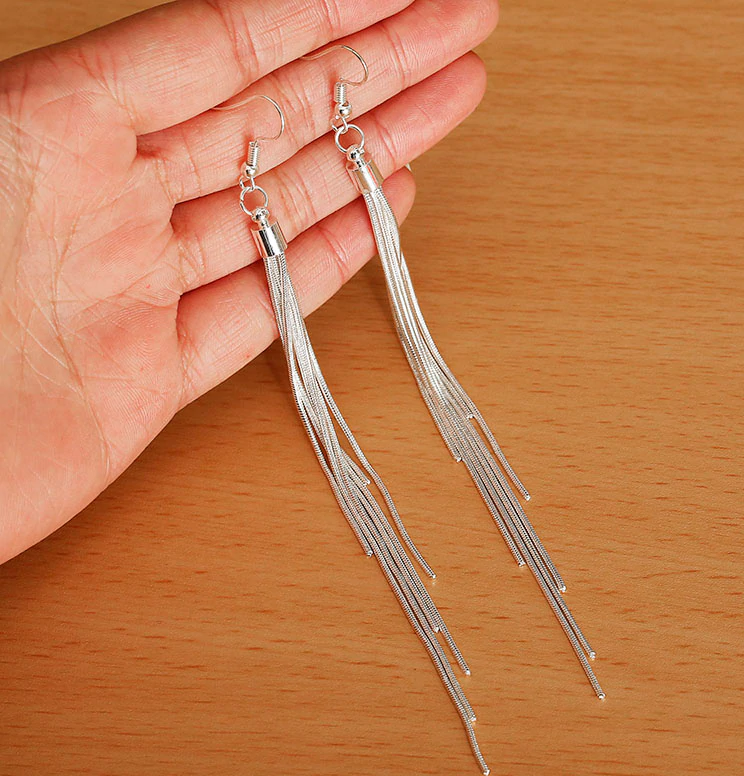 Kolczyki długie frędzle 925 050