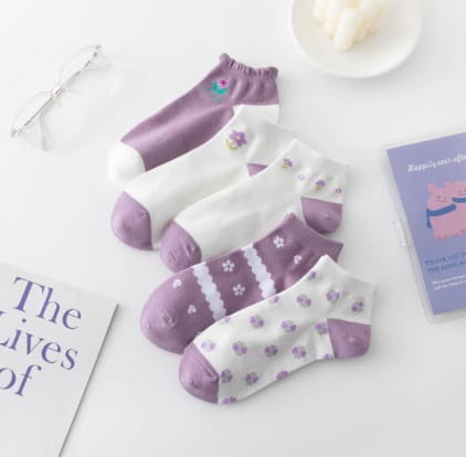 Zestaw 5 par skarpetek damskich niskie 010