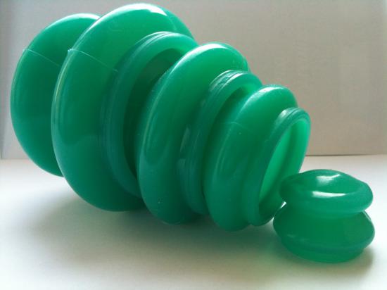 Bańki silikonowe zielone - komplet 4 sztuki