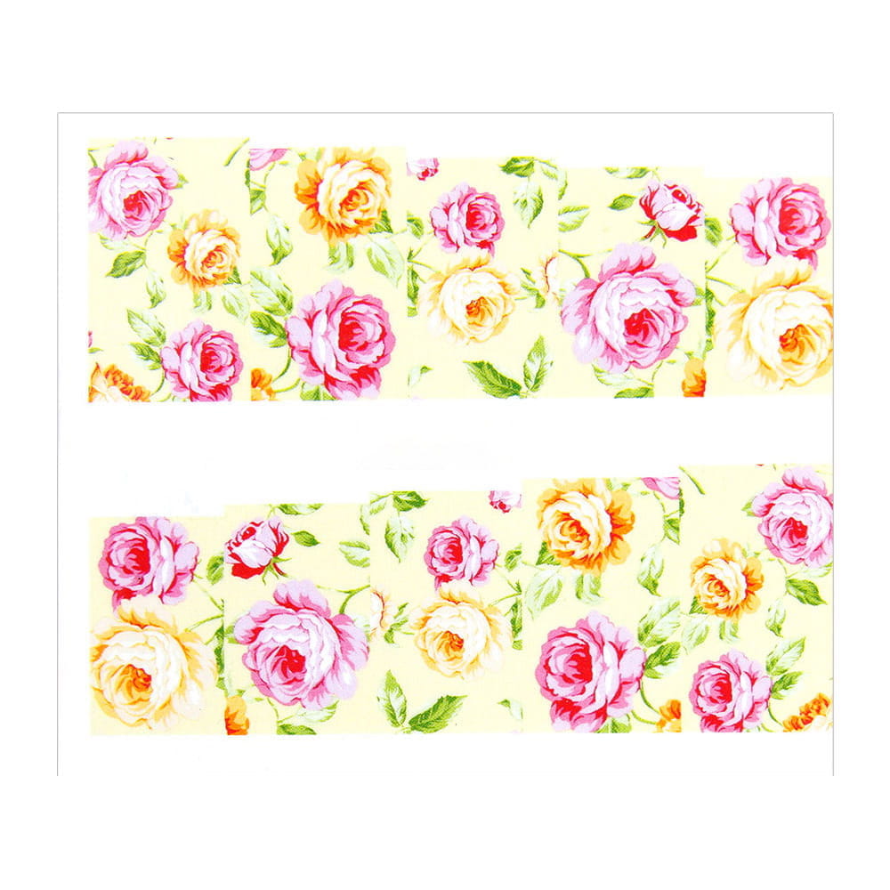 Naklejki wodne do paznokci arkusz 6,5 x 5,5 cm na 10 palców bn Nr 066