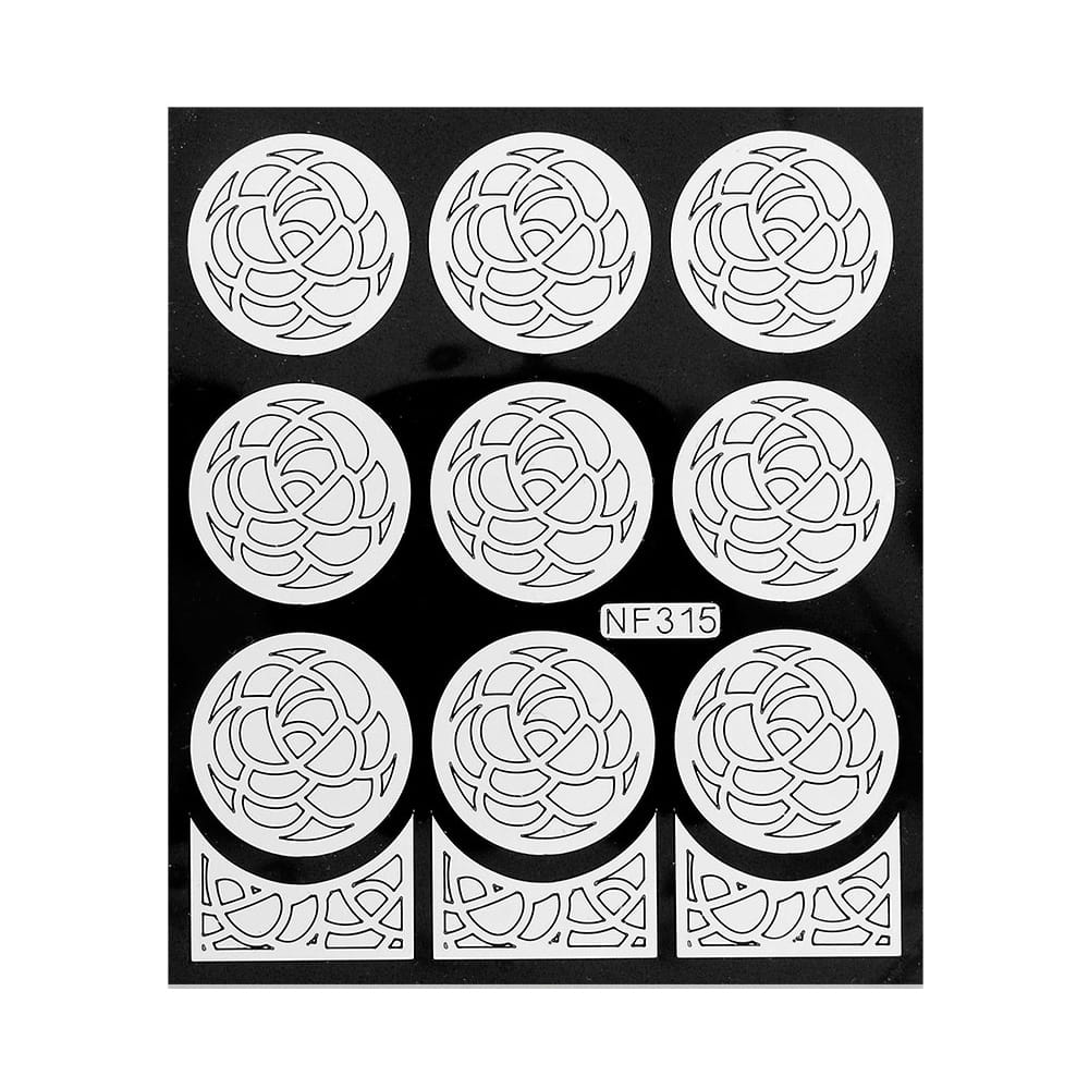 Naklejki do paznokci szablon do malowania wzorów białe Nr nf315