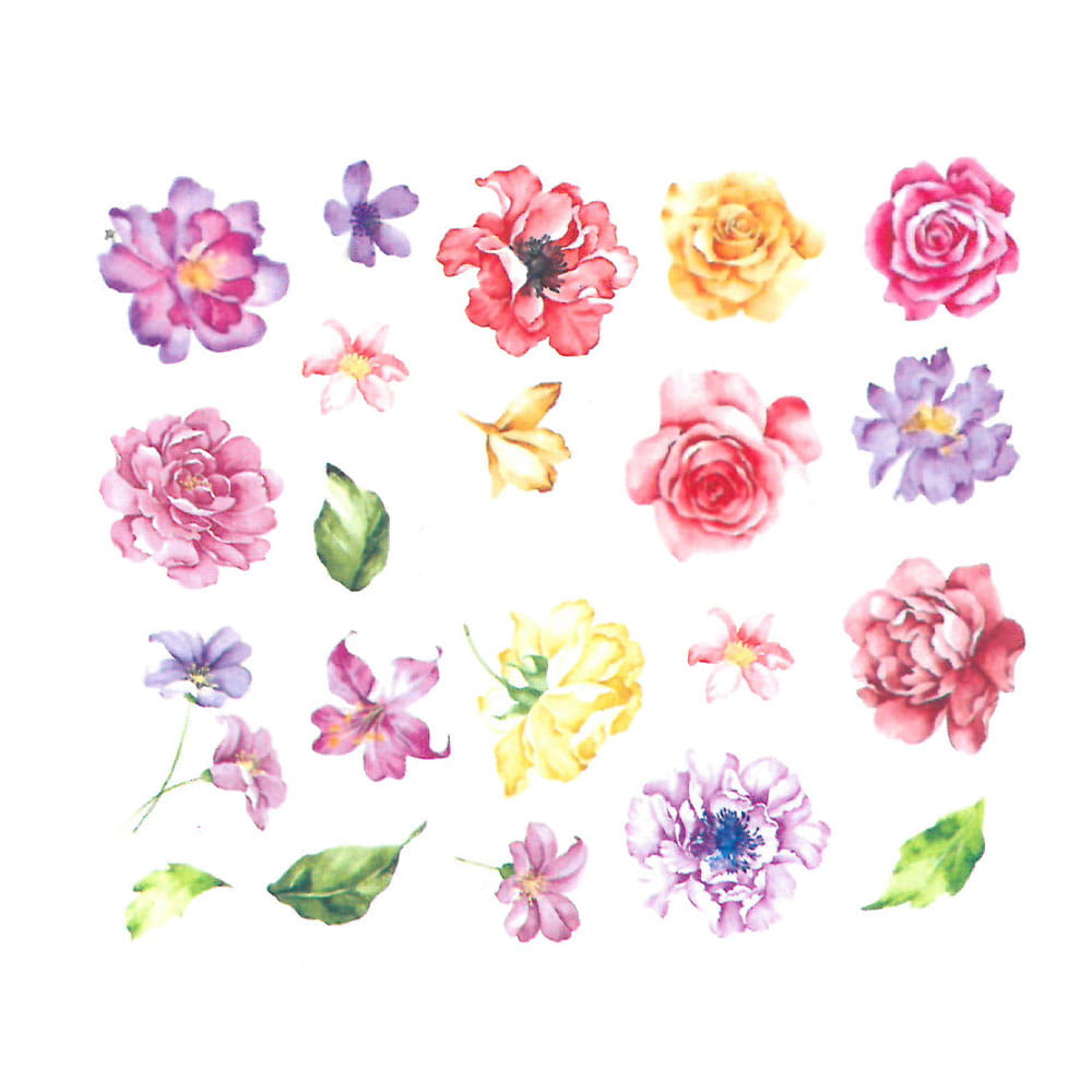 Naklejki wodne do paznokci kwiaty BN-1775