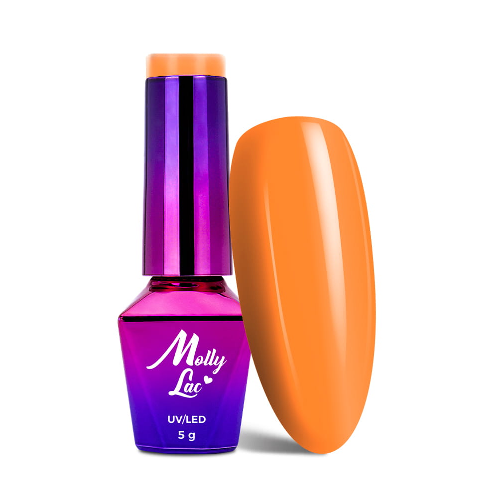 Lakier hybrydowy LED/UV Gel Polish MollyLac Bubble Tea Nr 133 Naranja 5 g