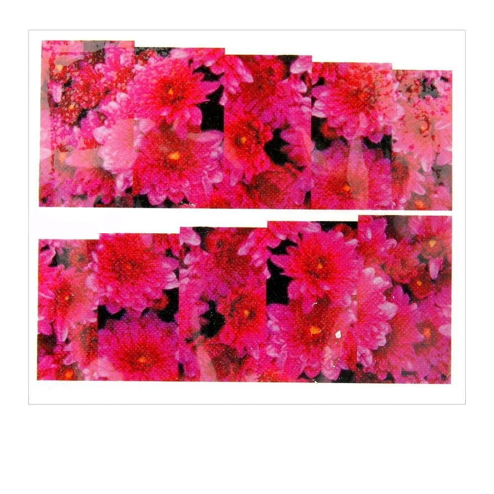 Naklejki wodne do paznokci arkusz 6,5 x 5,5 cm na 10 palców Nr 1587