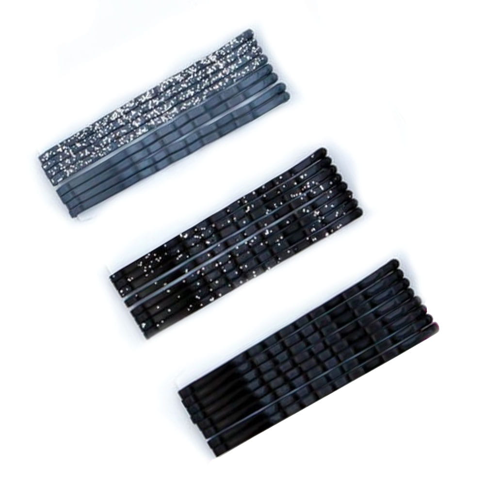 Wsuwka wąska do włosów czarna Donegal szara 24 szt Nr 5504