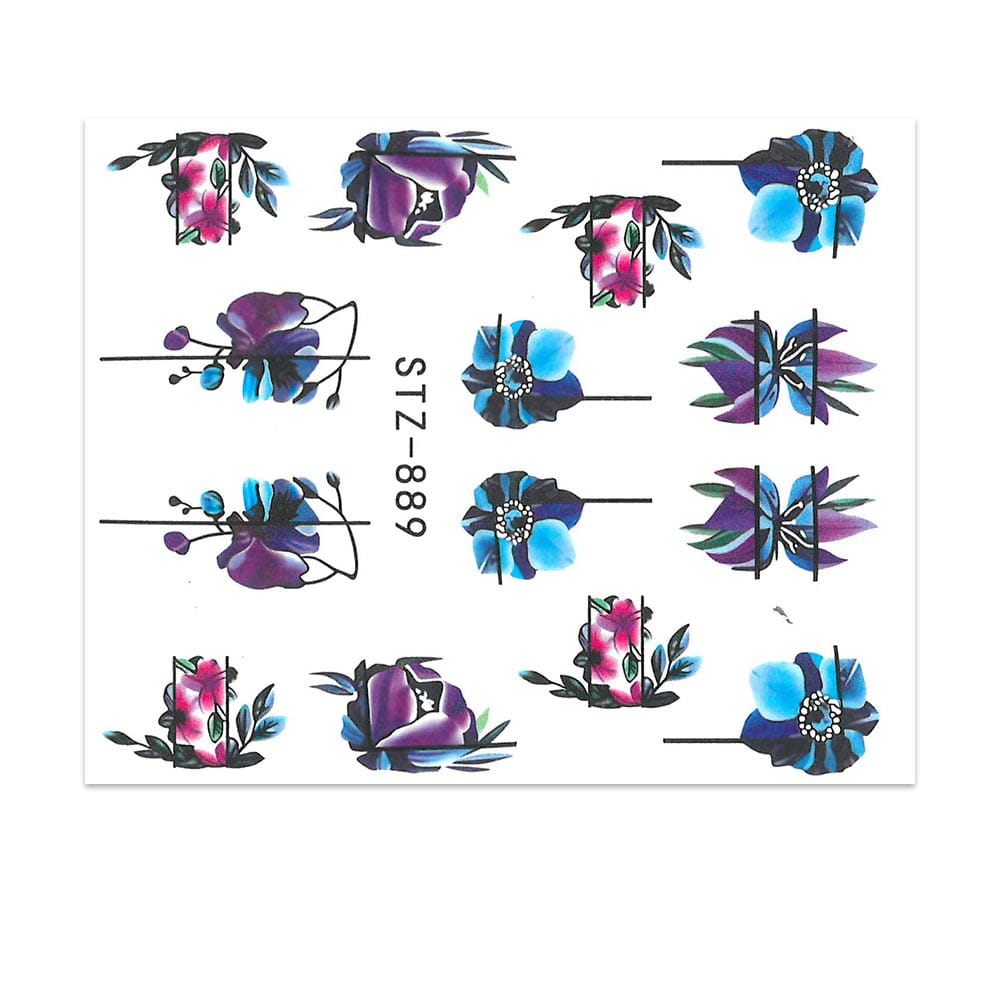 Naklejki wodne do paznokci kwiaty STZ-889
