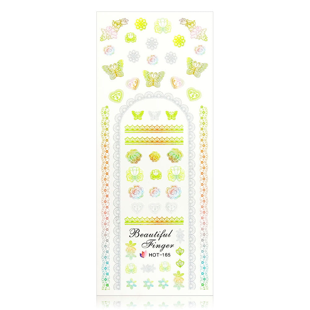 Naklejki wodne do paznokci arkusz 12,5 x 5,5 cm hot Nr 165