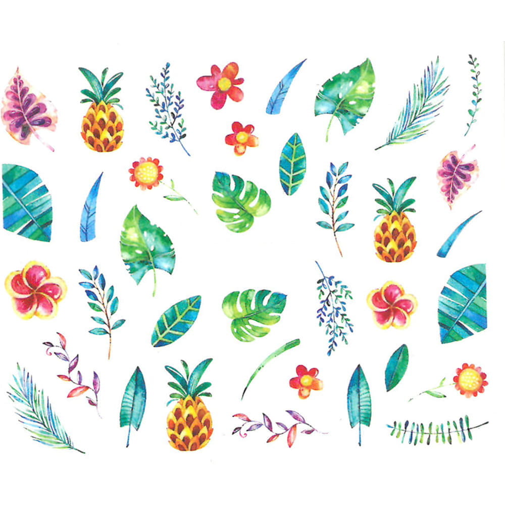 Naklejki wodne do paznokci rośliny owoce STZ-828