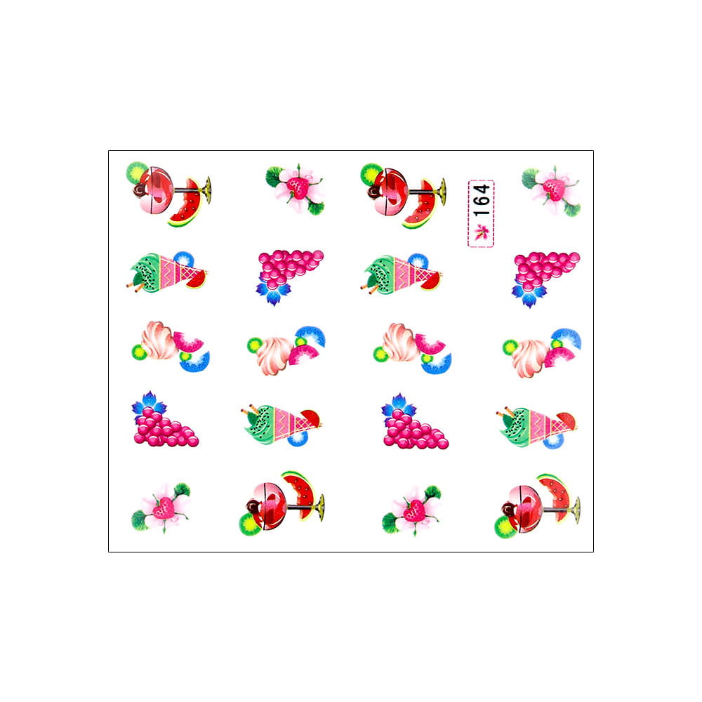 Naklejki wodne do paznokci owoce Nr 164