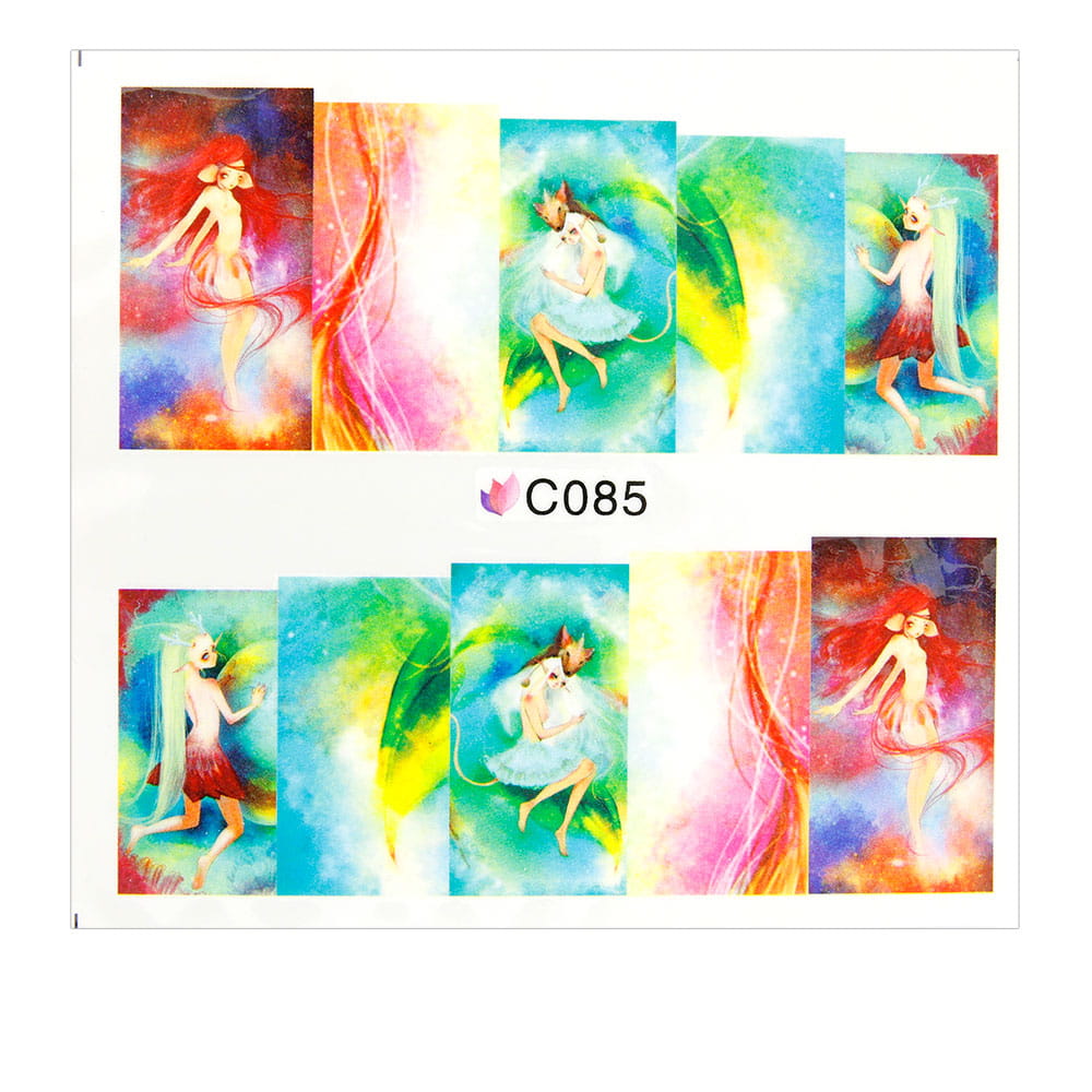 Naklejki wodne do paznokci elfy C-085