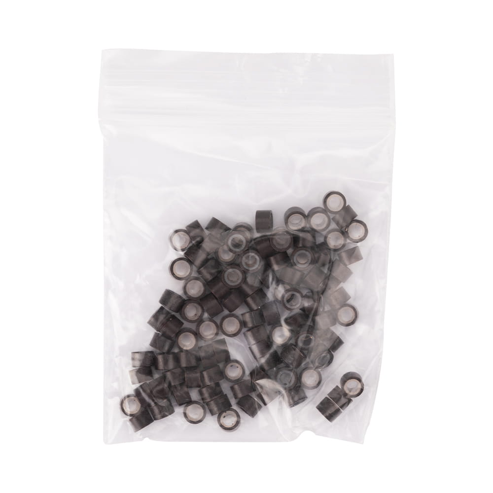 Mikroringi z silikonem do przedłużania włosów 4,5 mm kolor Nr 2 woreczek 100 szt