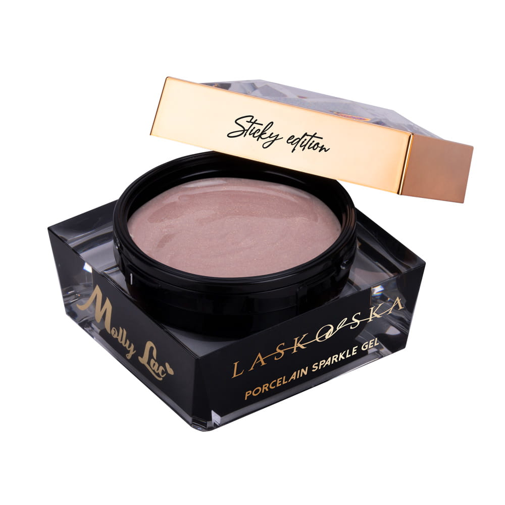 Żel budujący do paznokci Porcelain Sparkle Gel Sticky Edition Laskovska Dirty Pink MollyLac 50 g