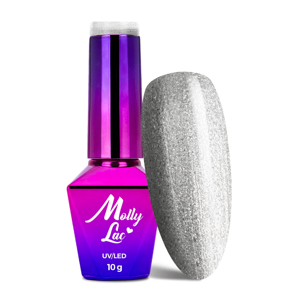 Lakier hybrydowy LED/UV Gel Polish MollyLac Fantasyland Glitter Nr 315 My Favourite Silver 10 g