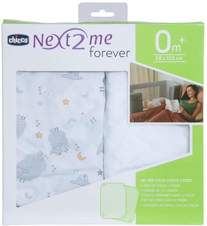 Chicco, Prześcieradełko do Next2Me Forever - 2 szt-Grey Sheep