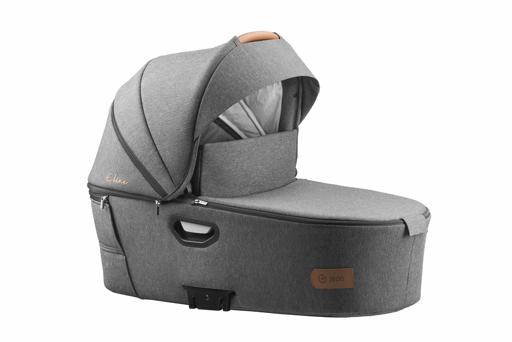 Jedo Tamel - wózek głęboko-spacerowy z torbą-E41-Koła TA pompowane-Stelaż Czarny