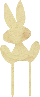 Topper siedzący króliczek wielkanocny drewniana dekoracja tortów ciast babeczek koszyka