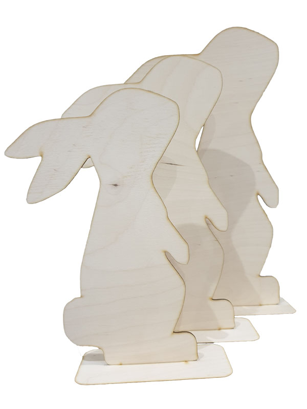 Zające wielkanocne z drewna 3 szt.