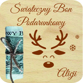 Świąteczny Bon Podarunkowy, drewniana kartka na prezent, pieniadze, banknoty, Imię, napis, słowo, grawer