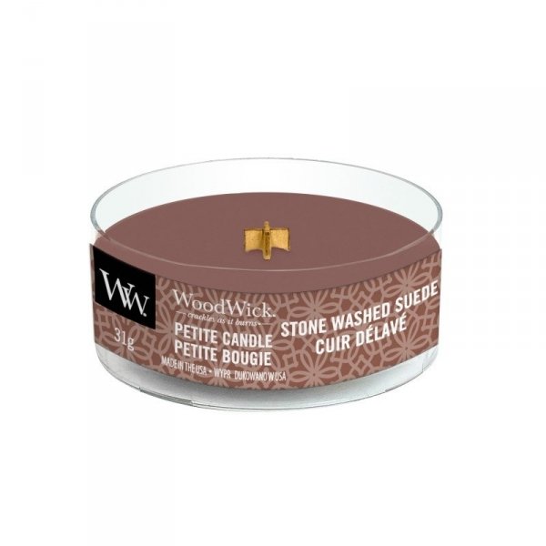 Świeca zapachowa WoodWick Petite - Stone Washed Suede