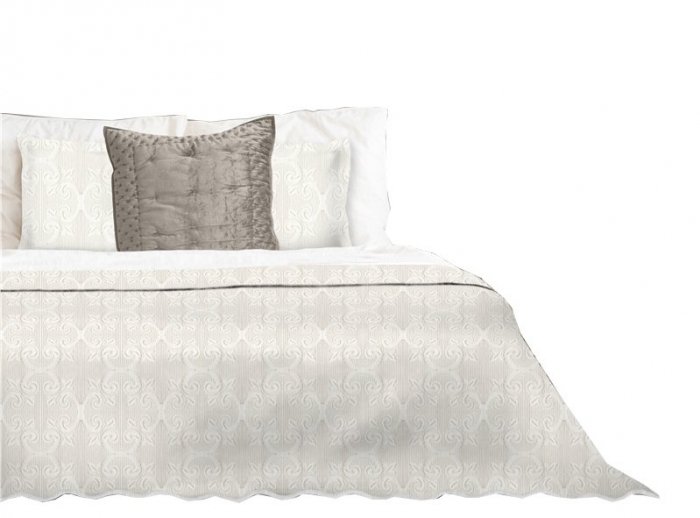 Narzuta żakardowa BAROK na łóżko 70x160 wz. ecru