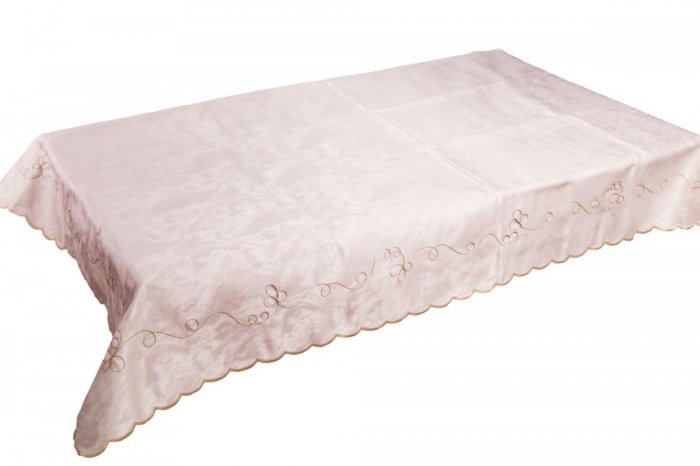 Obrus plamoodporny Zdobiony Baratto 110x155 Prostokat Kolor: Ecru wz 1